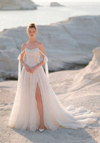 34749-A-Line Basque Waist Wedding Gown