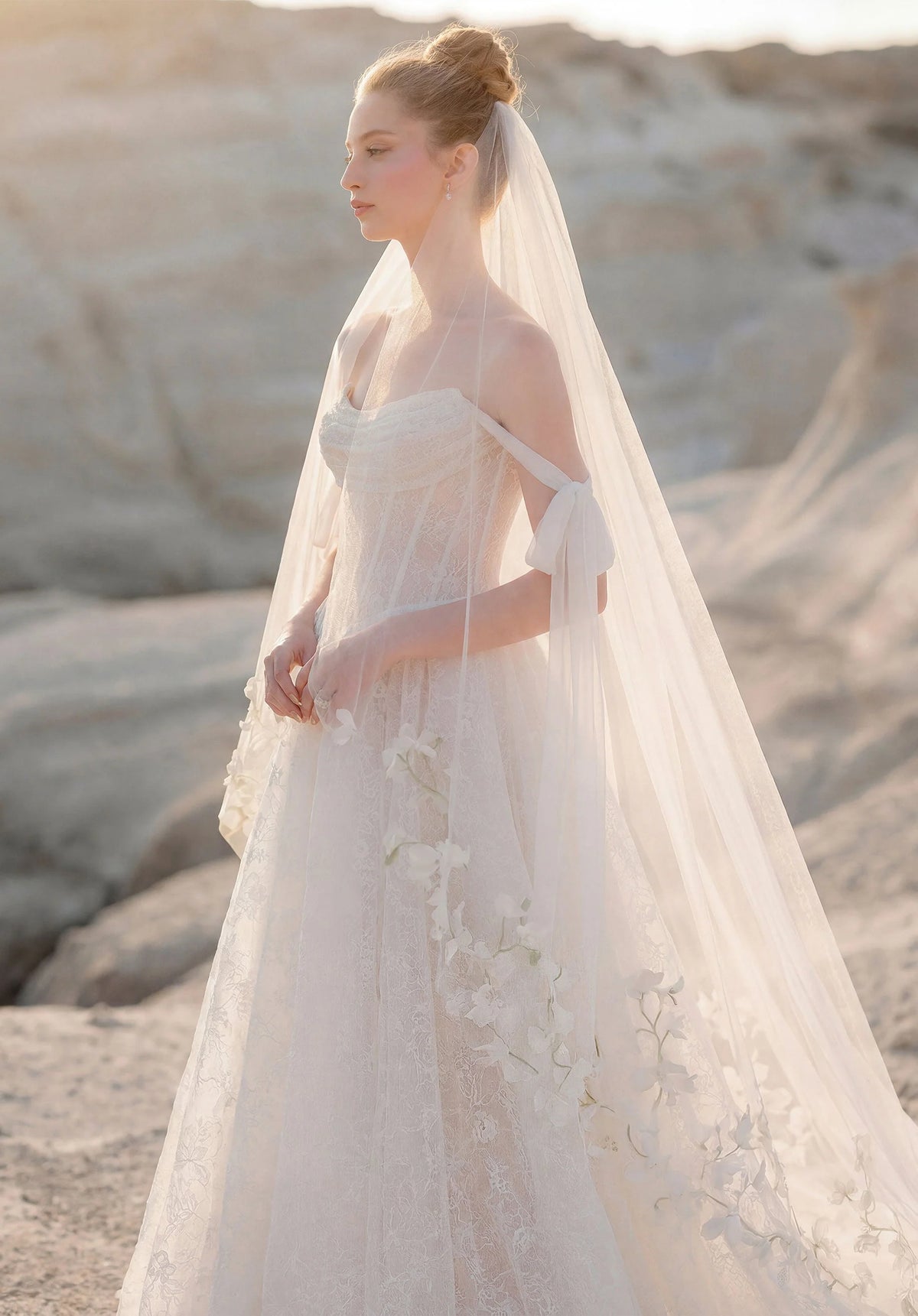 34749-A-Line Basque Waist Wedding Gown