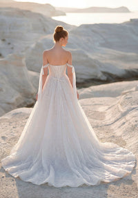 34749-A-Line Basque Waist Wedding Gown