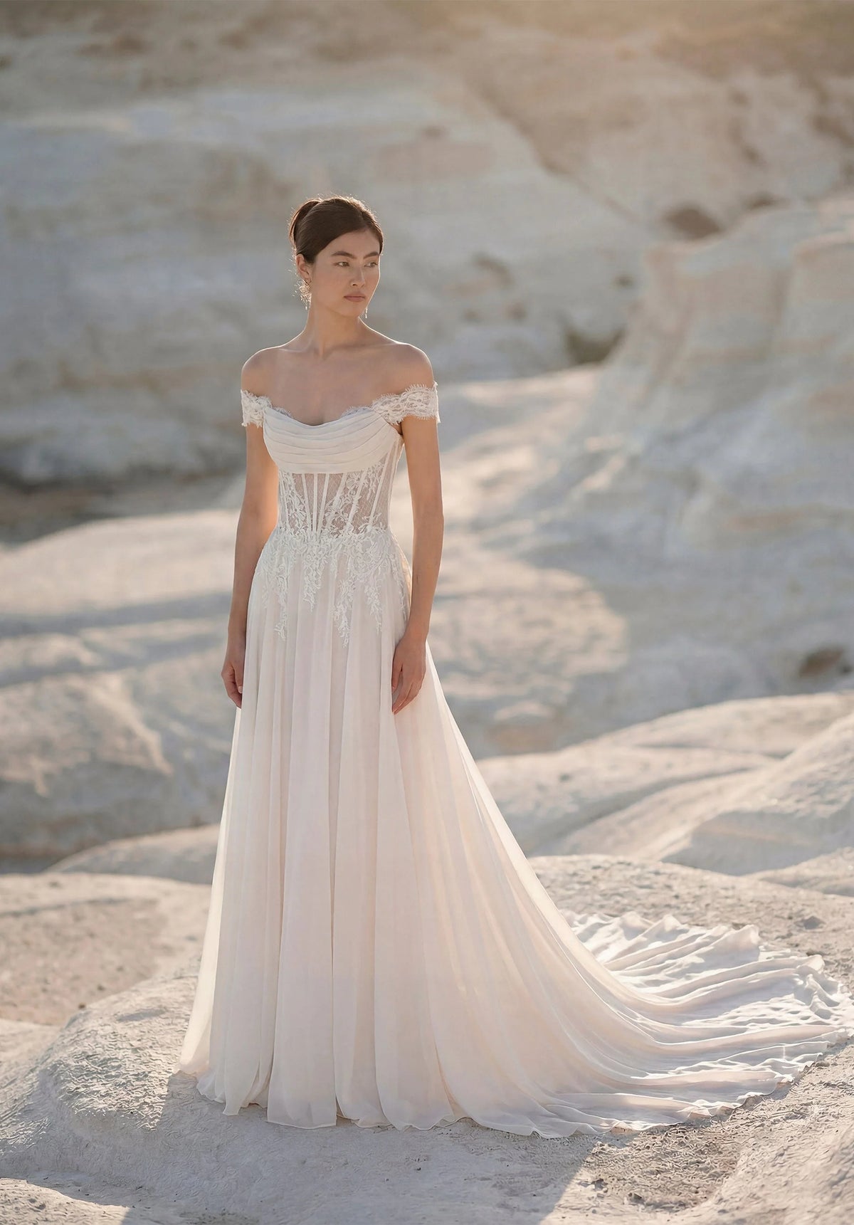 34751-Sheer A-Line Wedding Dress