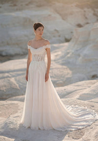 34751-Sheer A-Line Wedding Dress