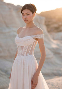 34751-Sheer A-Line Wedding Dress