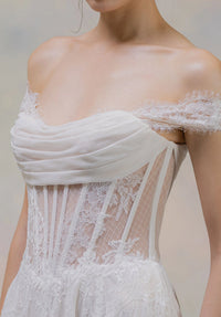 34751-Sheer A-Line Wedding Dress