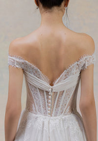 34751-Sheer A-Line Wedding Dress