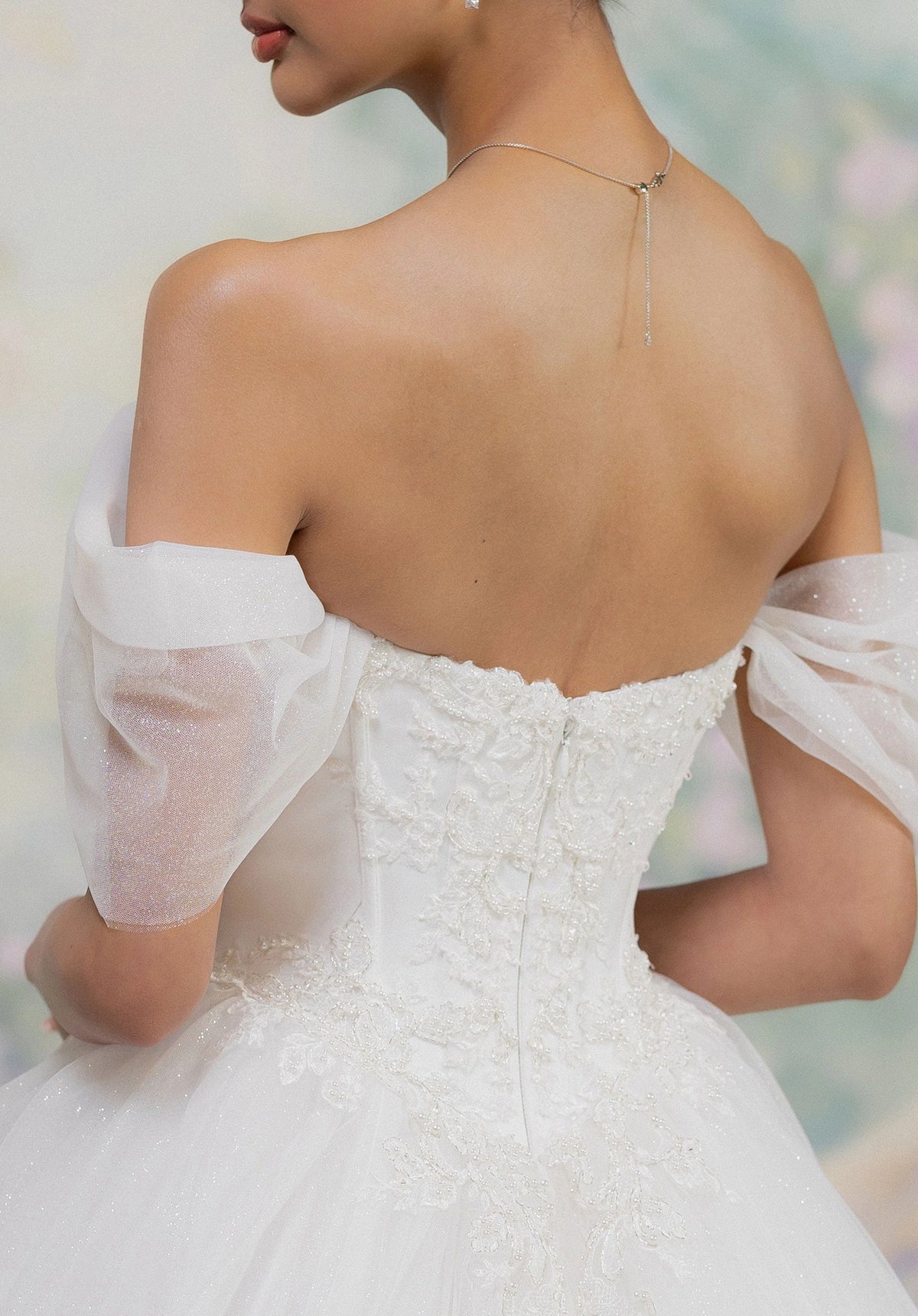 34753-Ball Gown Satin Off the Shoulder Wedding Dress