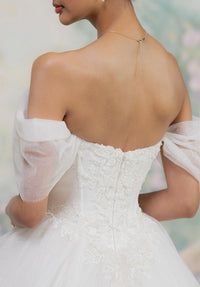 34753-Ball Gown Satin Off the Shoulder Wedding Dress