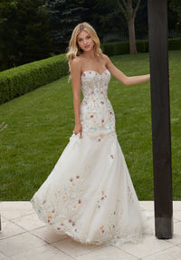 31486 - Colored Floral Mermaid with Detachable Sleeves