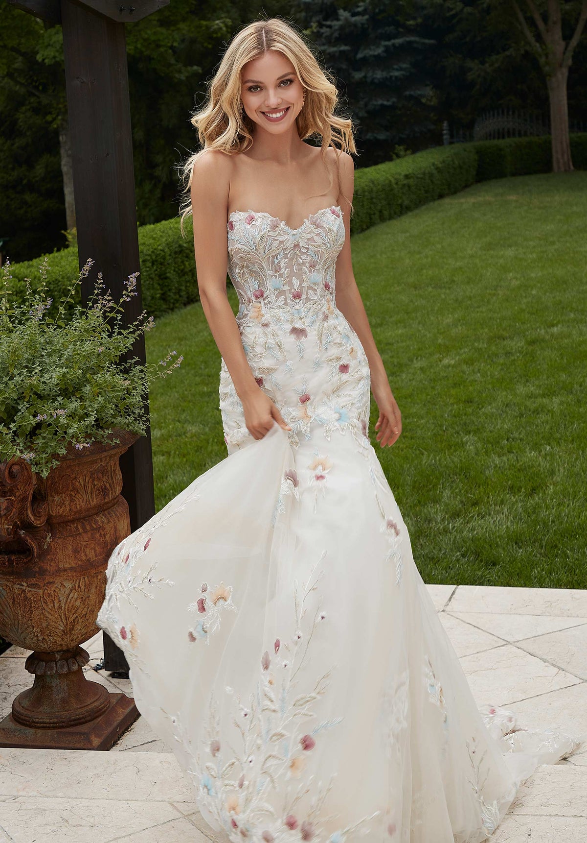 31486 - Colored Floral Mermaid with Detachable Sleeves