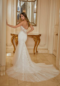 32198 - Romantic Fit and Flare Gown with Structured Silhouette