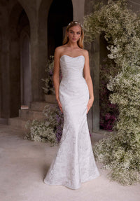 33446 - Elegant Fit & Flare Bridal Dress with Beaded Details