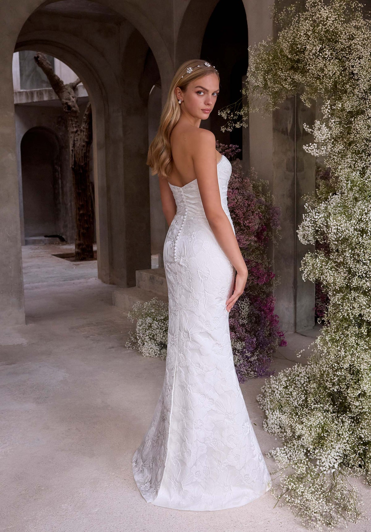 33446 - Elegant Fit & Flare Bridal Dress with Beaded Details