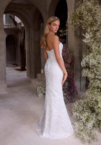 33446 - Elegant Fit & Flare Bridal Dress with Beaded Details