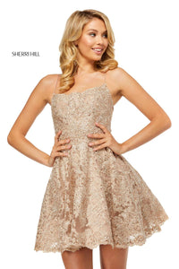 Sherri Hill Dress 52512 - Spaghetti Strap Lace Short A-line