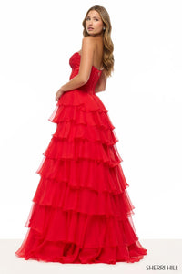 Sherri Hill Dress 57714 - Strapless Sweetheart Tiered Ballgown