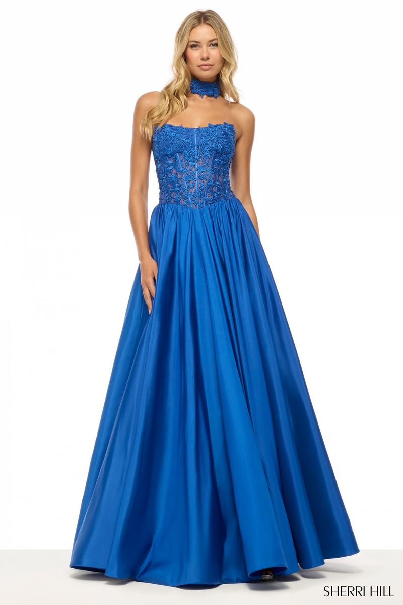 Sherri Hill Dress 57715 - Strapless Ballgown with Lace Bodice