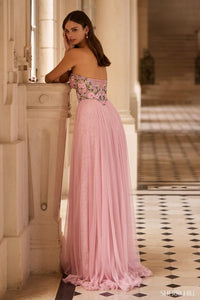 Sherri Hill Dress 57716 - Strapless Floral Embellished A-line Gown