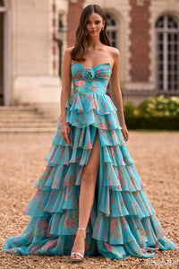 Sherri Hill Dress 57775 Strapless Floral High-Low