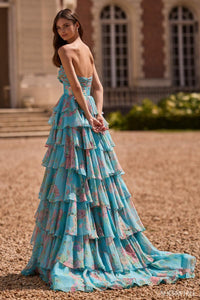 Sherri Hill Dress 57775 Strapless Floral High-Low