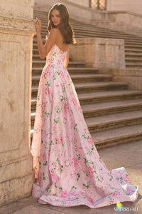 Sherri Hill Dress 57830 - Strapless Floral A-Line Gown