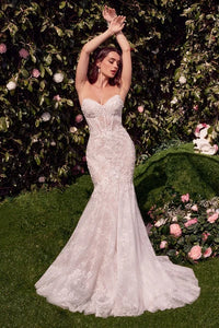 33054-Sweetheart Neckline Strapless Mermaid Wedding Gown